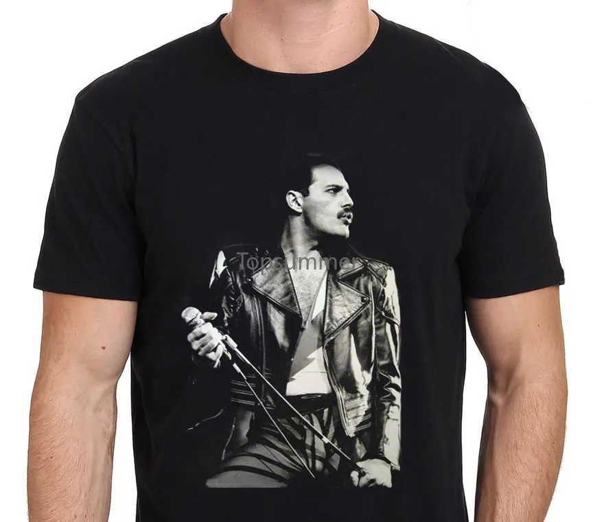 Онлайн-дизайн футболок с круглым вырезом и коротким рукавом, Футболки Zomer Freddie Mercury Queen, Легенда британского рока, мужские футболки